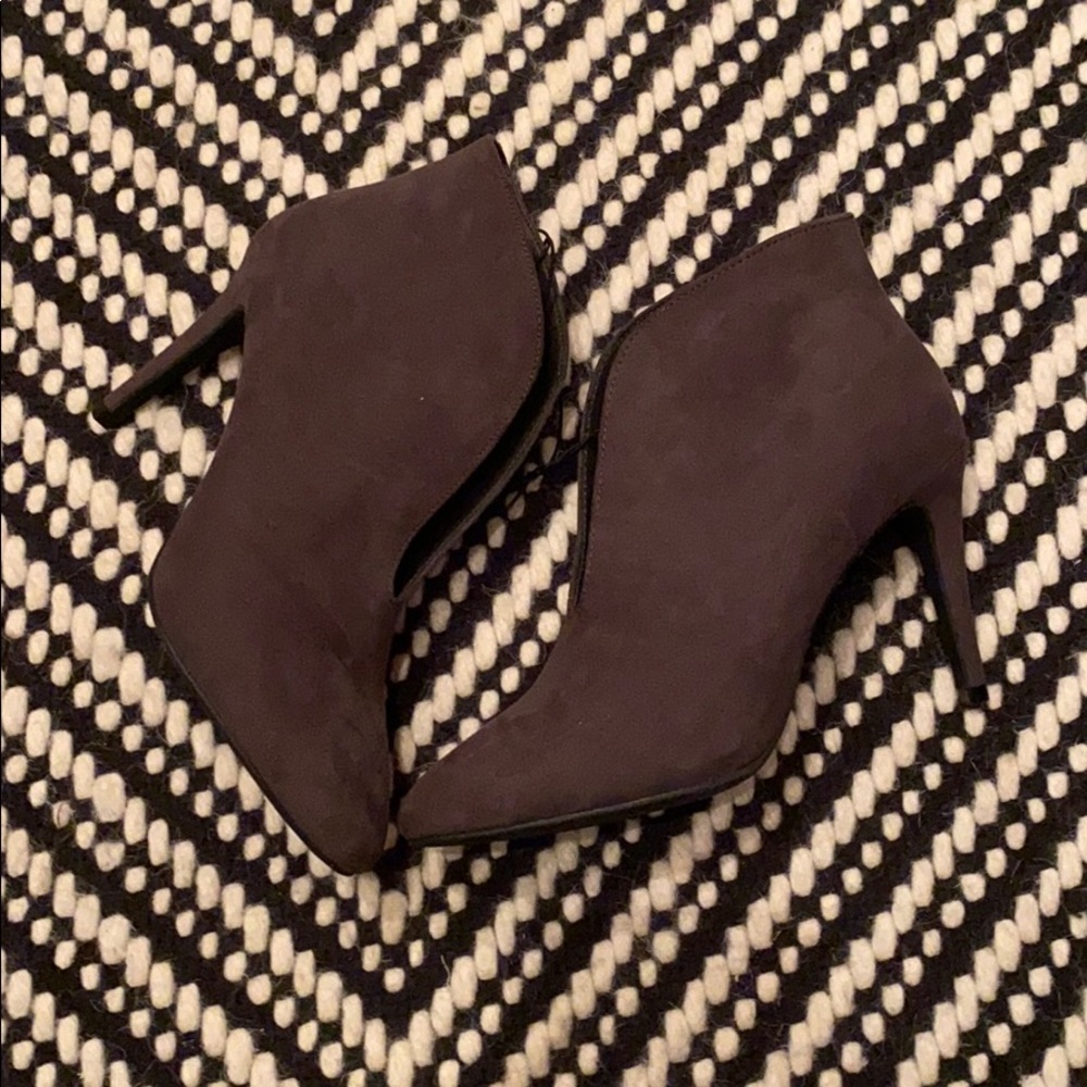 Grey suede booties